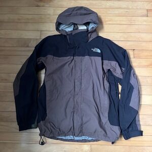 The North Face Mens Brown Black Hooded Rain Jacket Shell Size Medium M